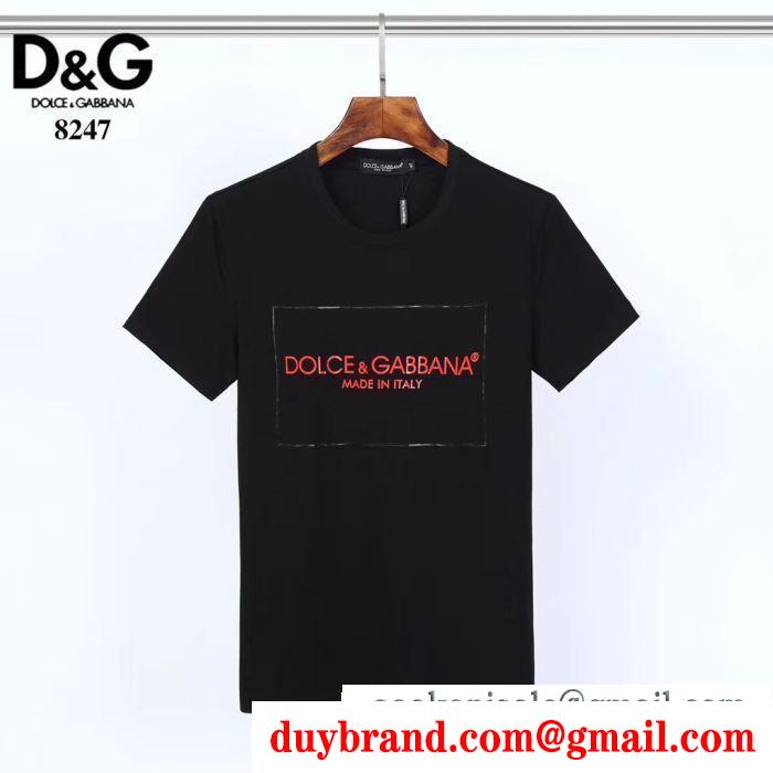 ドルチェ＆ガッバーナ 印象的な春夏コーデに2色可選  Dolce&Gabbana 余裕のあるコーデに挑戦 半袖Tシャツ
