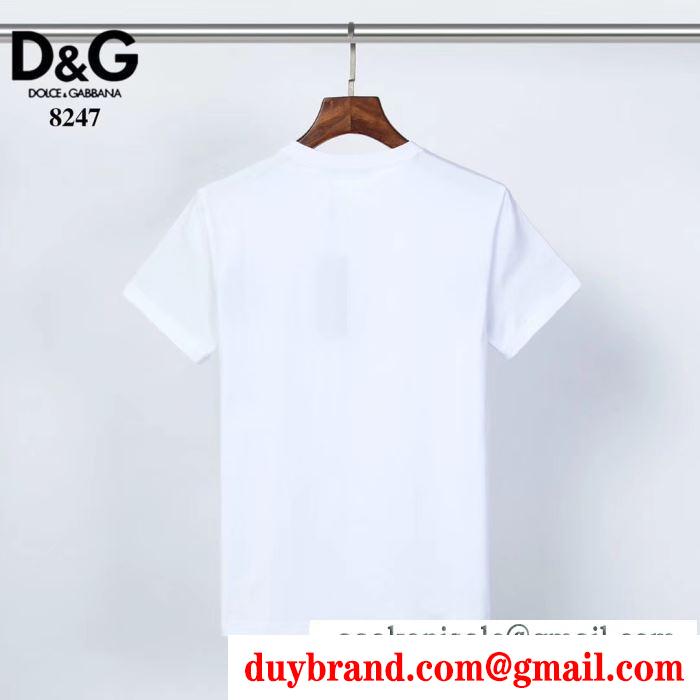 ドルチェ＆ガッバーナ 印象的な春夏コーデに2色可選  Dolce&Gabbana 余裕のあるコーデに挑戦 半袖Tシャツ