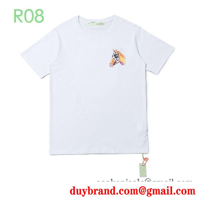 こなれた雰囲気が特徴  2色可選 半袖Tシャツ 春夏にも楽しむすアイルにOff-White オフホワイト この春夏に出番の多い