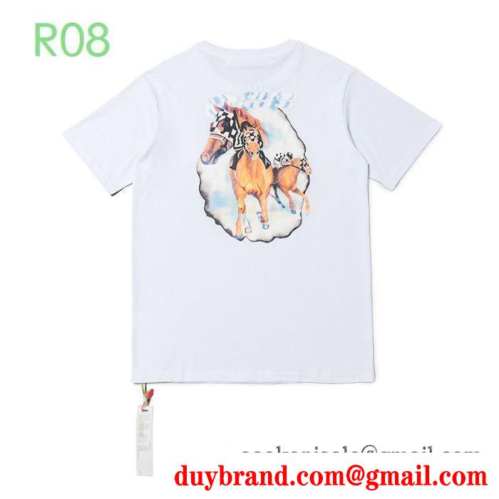 こなれた雰囲気が特徴  2色可選 半袖Tシャツ 春夏にも楽しむすアイルにOff-White オフホワイト この春夏に出番の多い