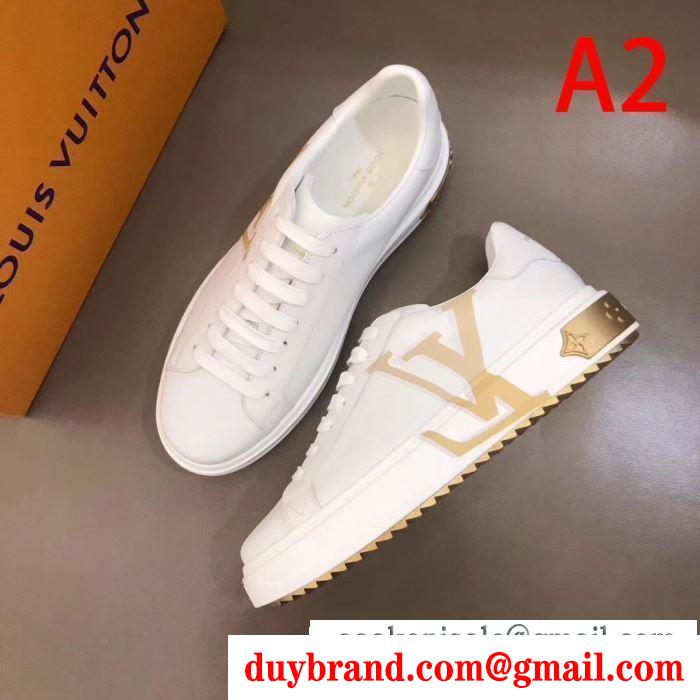 コーデを上品にマッチ   ルイ ヴィトン LOUIS 4色可選 VUITTON ナチュラルコーデのコツ スニーカー