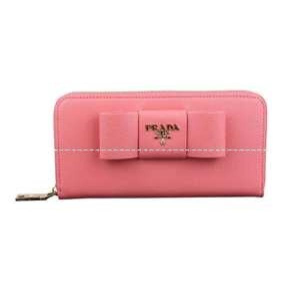 Siêu dễ thương Prada [Prada] Ví khóa kéo ruy băng với hàng hóa nhập khẩu song song P-05_ Hàng nhập khẩu song song