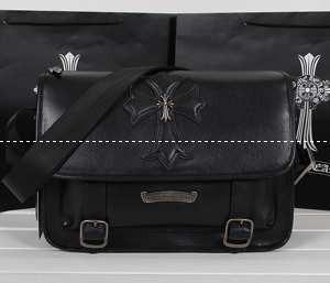 Chrome Hearts Chrome Hearts Messenger Bag BS Flare Boston Túi Mùa xuân / Mùa hè Mới Túi vai nam Chéo đường chéo da đen BAG_CHROME trái tim Chrome Hearts_ Thương hiệu giá rẻ 
