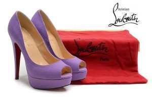 Bơm Bơm Rubbutan Lubutan thanh lịch Bơm da lộn Peep Toep Toe 120_ Christian Lubutan Christian Louboutin_ Thương hiệu giá rẻ 