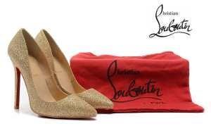 Louboutin Pigalle thanh lịch 120mm Christian Lubitin Gold Gold Bơm _Bristian louboutin_ Thương hiệu giá rẻ (lớn nhất )