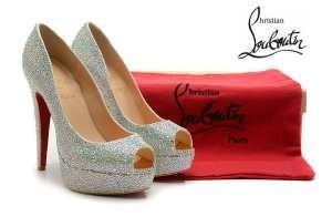 Các đinh tán Pallet Lubutan xinh đẹp Pumpe Pumpe Louboutin Paillettes Strass 140mm Peep Toe_ Christian Lubitin Christian Louboutin_ Thương hiệu giá rẻ 