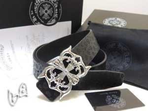 Chrome Hearts mới nhất Chrome Hearts Silver Buckle và Black 15otj Men Belt 34 inch _Chrom Hearts Chrome Hearts_ Thương hiệu giá rẻ 