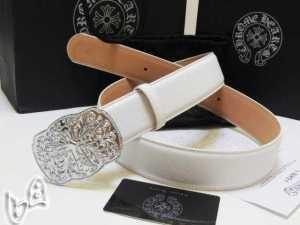 Đai nam da trắng Chrome trái tim nhỏ hình bầu dục trái tim chất lượng cao Leather_chrom Hearts Chrome Hearts_ Thương hiệu giá rẻ 