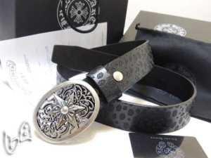 Mới đến Chrome Hearts Belt Vành đai cổ điển hình bầu dục nhỏ 1 inch 1 inch trái tim màu đen Thể tích da nam