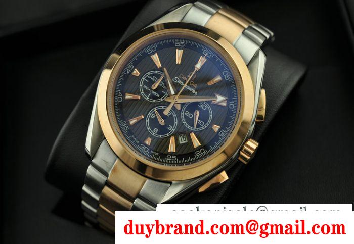 完売品！ 2014春夏 omega オメガ 日本製クオーツ 6針クロノグラフ メンズ腕時計 日付表示 月付表示 ステンレス 43.15mm