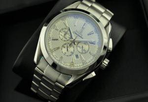 Bầu không khí nổi bật có thể được tạo ra! Mùa xuân / mùa hè Omega  Thạch anh 6 Hole Cronograph Ngày xem Hiển thị Sapphire Clistal Windshield Silver _Omega