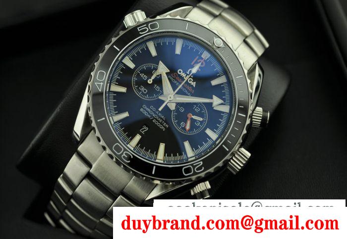 超人気美品◆ 2014春夏 omega オメガ メンズ腕時計 日本製クオーツ 6針クロノグラフ 日付表示 夜光効果 43.45mm ステンレス
