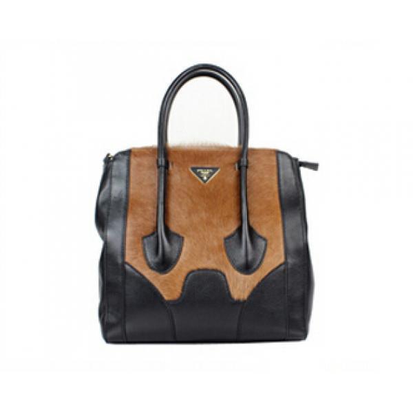 Kawaii Prada TOTE Túi xách tay X Horse Black x Brown