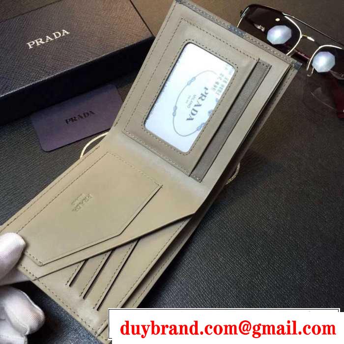プレゼントに　秋冬 prada プラダ 印象的な短財布 2色可選