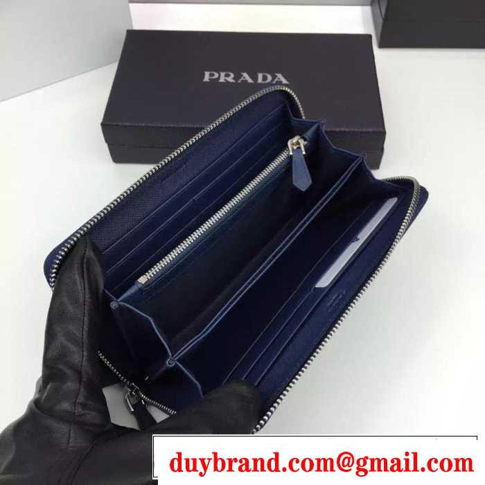 収納力を誇る　今季　秋冬 prada プラダ ビジネスケース 最大の魅力　長財布 2色可選