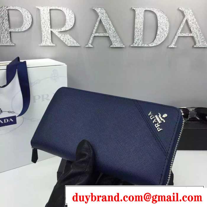 収納力を誇る　今季　秋冬 prada プラダ ビジネスケース 最大の魅力　長財布 2色可選