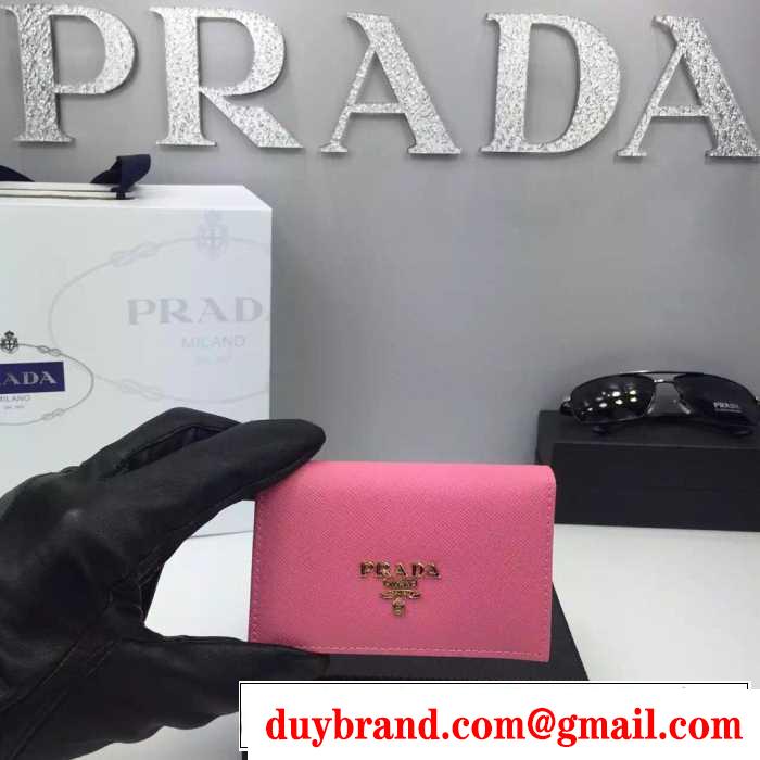 格安　秋冬 PRADA プラダ カード入れ付 小銭入れ　収納できる財布 6色可選
