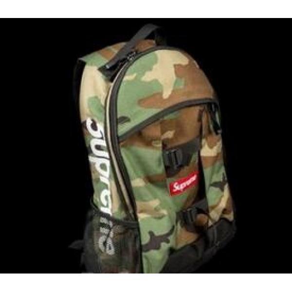 Công suất lớn [Tối cao] Backpack logo 14SS với nhiều túi lưu trữ _Supreme nam Bag_bag nam