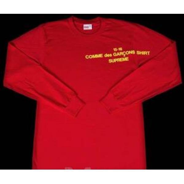 Tối cao x comme degarson giá rẻ ron t -shirt đỏ _ ngắn tay t -shirt _ thời trang nam _ thương hiệu cửa hàng đặt hàng thư giá rẻ