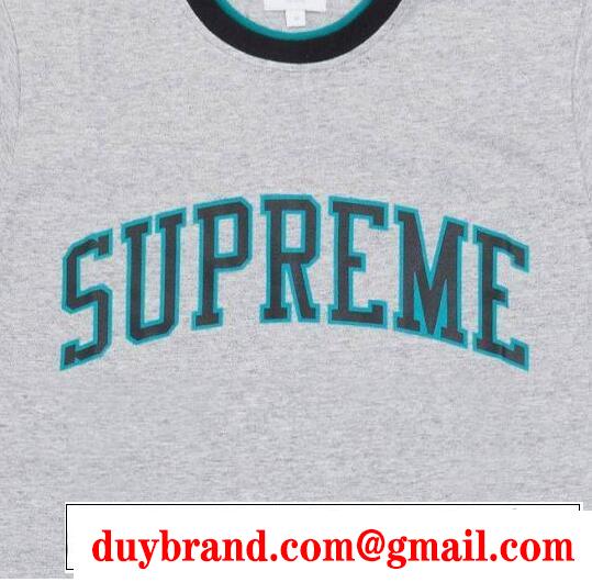 ストレッチ性の高いSupreme シュプリーム アークロゴダブルリンガートップ  美しいシルエットTシャツ .