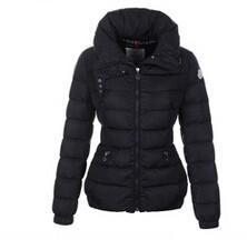 Bargain Moncler Ladies Bán hàng phổ biến Down Áo khoác Black_ Moncler Moncler_ Thương hiệu giá rẻ 
