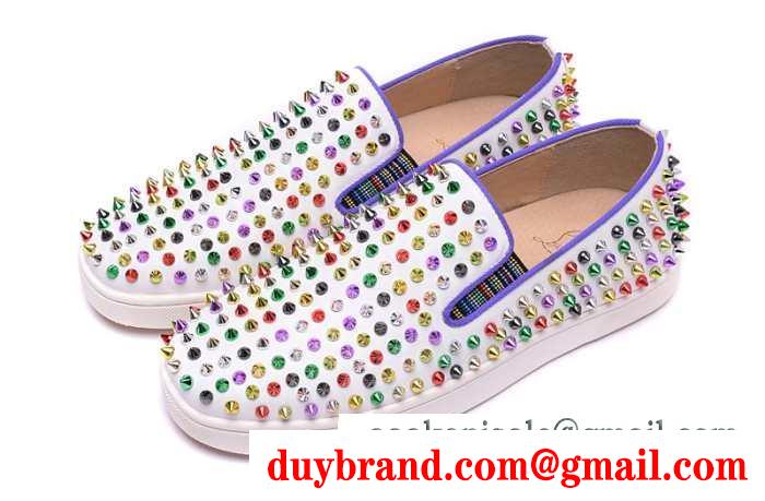 クリスチャンルブタンローラーボートフラットカラフルスパイクススリッポンスニーカーCHRISTIAN louboutin