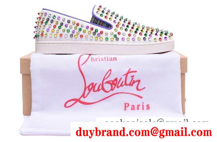クリスチャンルブタンローラーボートフラットカラフルスパイクススリッポンスニーカーCHRISTIAN louboutin