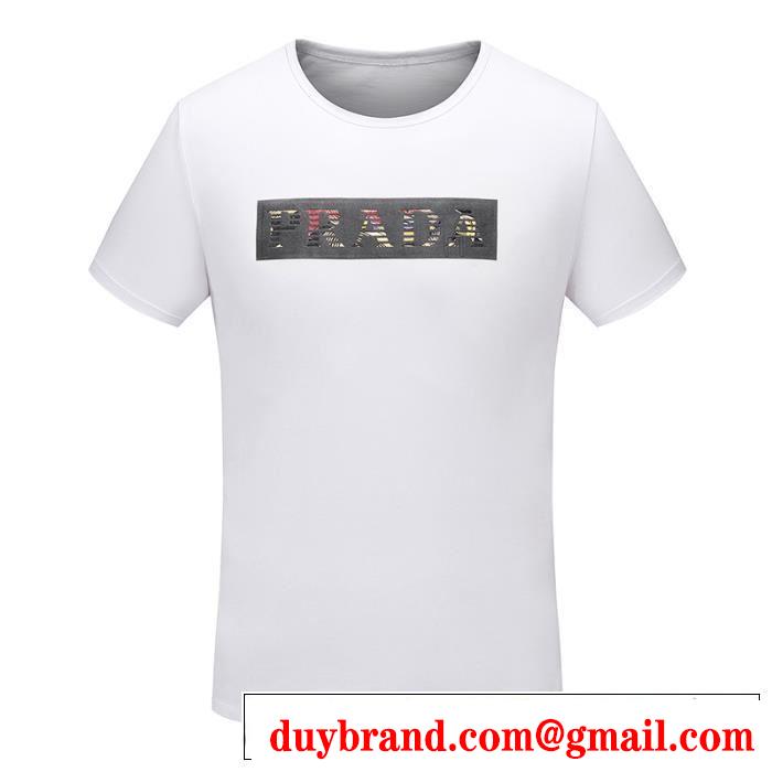 17春夏 2色可選 【新アイテム】 PRADA プラダ 半袖Tシャツ カッコいい印象を付ける