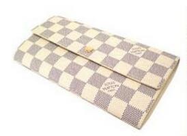 Bán hàng mùa này Louis Vuitton Damier Azur Một ví dài với cảm giác về an ninh Portofoille Sarah_ Louis Vuitton Louis Vuitton_ Thương hiệu giá rẻ 