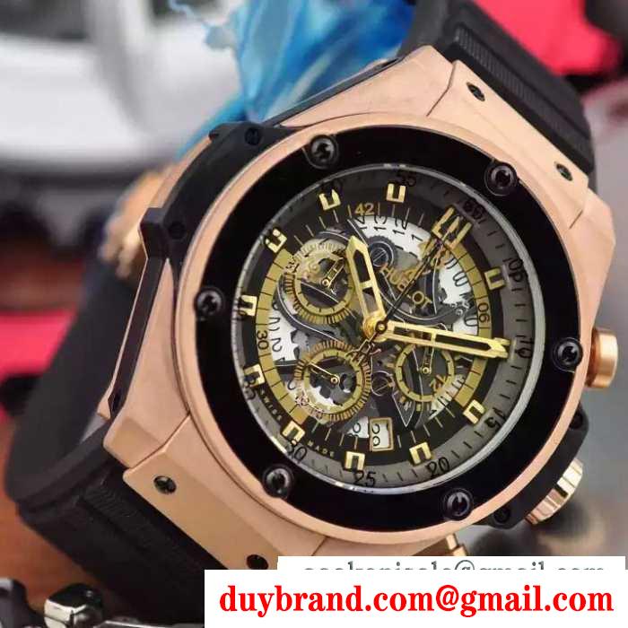 人気アイテムウブロビッグバンウニコキングゴールドセラミックラバ自動巻き腕時計 hublot bigbang 