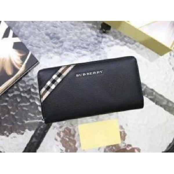 Simple Burberry Wallet Men Long Wallet Vòng Fastener Wallet Quà tặng _ Ví nam Burberry