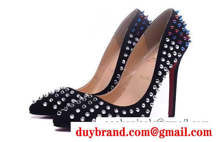 超激得高品質クリスチャンルブタンパンプス新作スパイクスハイヒールCHRISTIAN louboutinスエードパンプス