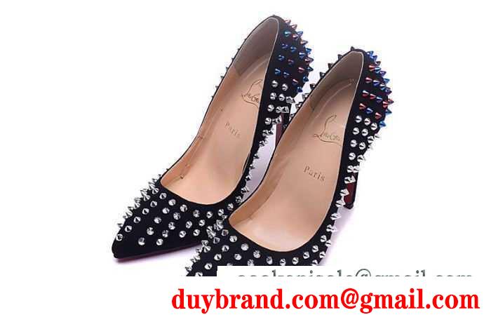 超激得高品質クリスチャンルブタンパンプス新作スパイクスハイヒールCHRISTIAN louboutinスエードパンプス