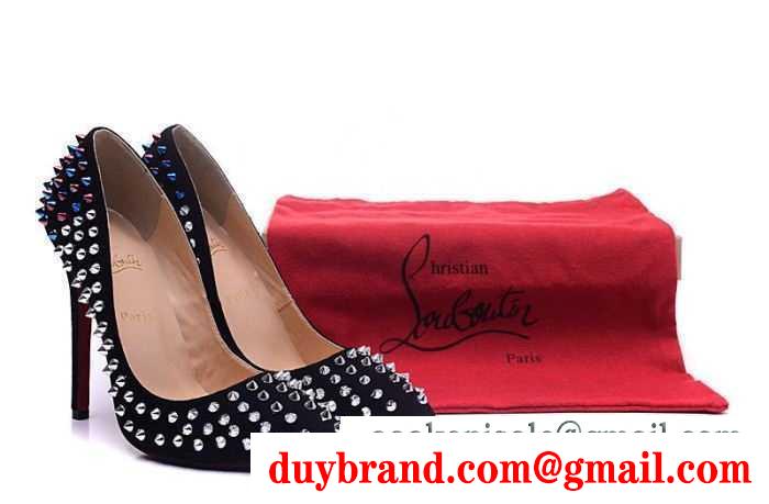 超激得高品質クリスチャンルブタンパンプス新作スパイクスハイヒールCHRISTIAN louboutinスエードパンプス