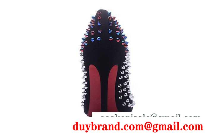 超激得高品質クリスチャンルブタンパンプス新作スパイクスハイヒールCHRISTIAN louboutinスエードパンプス