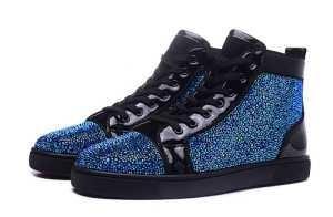 Bán phổ biến Hot Louboutan Louis Flat Hi -cut Spike Sneakers Blue Louboutin Louis Flat_Christian Louboutin_ Thương hiệu giá rẻ (lớn nhất )