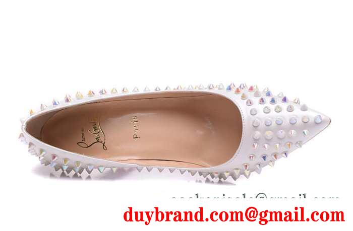 人気美脚ルブタンレディース靴スパイクスハイヒールパンプスLOUBOUTIN blanco 通勤歩きやすい100mm