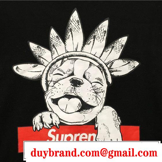 全国無料新品SUPREMEシュプリームパーカーコピー可愛いプリントブラック、ホワイトプルオーバーパーカー
