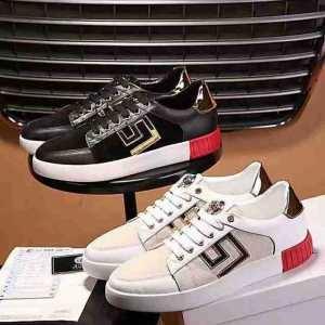 Versace với dây giày, Versace White, Black 2 Màu sắc được chọn, Sneakers Red Insole dành cho Ladies_ Versace Versace_ Thương hiệu giá rẻ 