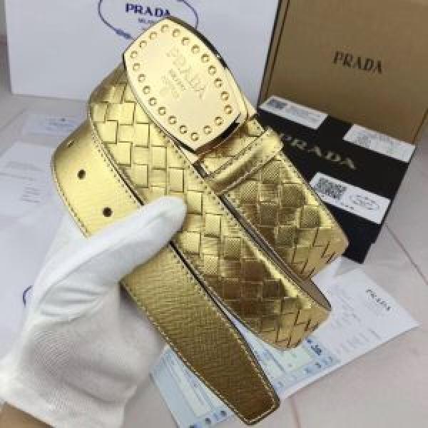 Mùa thu siêu nổi tiếng vật phẩm Prada Prada mùa này xuất hiện mới nổi tiếng Belt Multi -Molored và Elegant, Basic _ Belt _ Thời trang nam