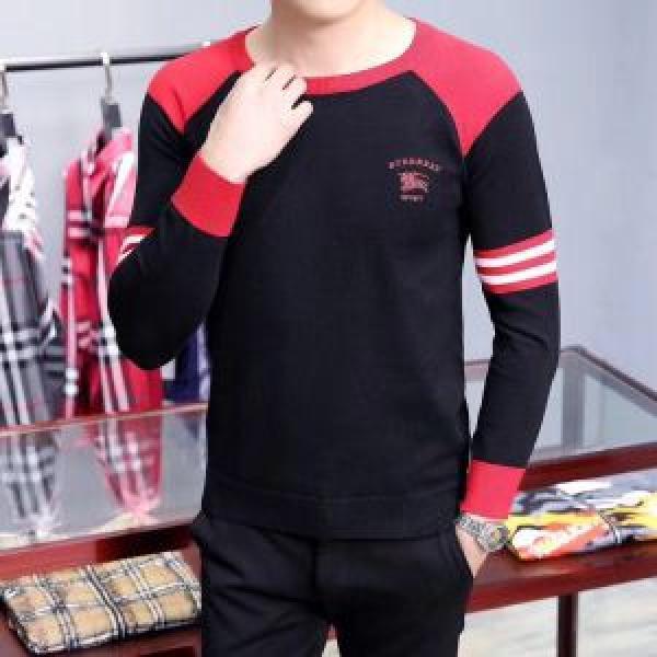 Burberry Burberry Knit nam CASUAL CREW Cổ cổ Đỉnh kích thước lớn / mùa đông siêu giá siêu giá lá _ áo khoác Parker Court