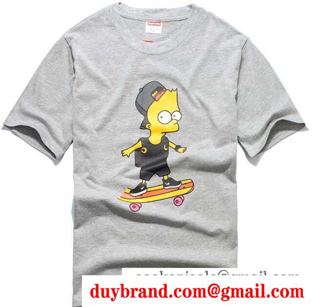 ソフトな肌触りのシュプリーム、Supremeの数量限定安い白と灰色のメンズ半袖Tシャツ