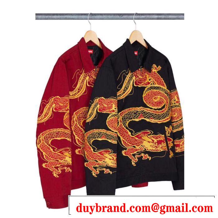 おしゃれな装い Supreme 18FW WEEK5 Dragon Work Jacket高品質な 2色選択可 洗練コート