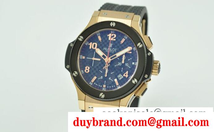 クロノグラフ機能 ウブロ hublot ビッグバン 型番 301.pb.131.rx ゴールドxブラック 日付が付くメンズ腕時計