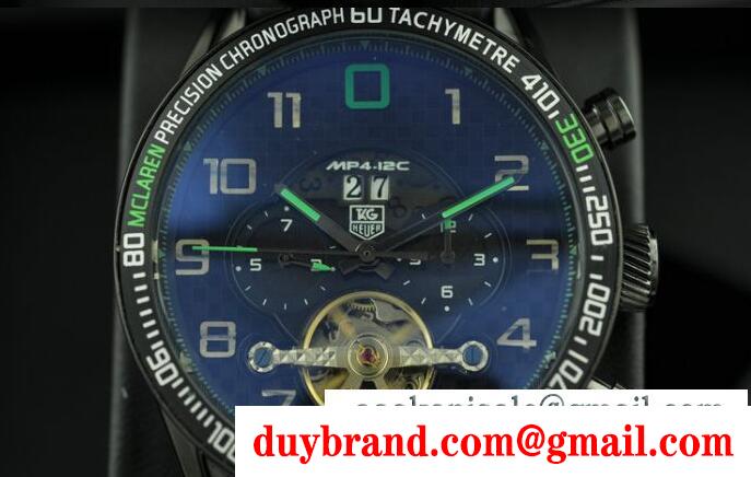 ブルー文字盤のタグホイヤー 偽物 アクアレーサー tag heuer 黒い革ベルトのメンズ腕時計
