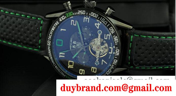 ブルー文字盤のタグホイヤー 偽物 アクアレーサー tag heuer 黒い革ベルトのメンズ腕時計