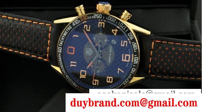 数字と日付で表示するタグホイヤー 激安 tag heuer ゴールドバックルが付くメンズ腕時計