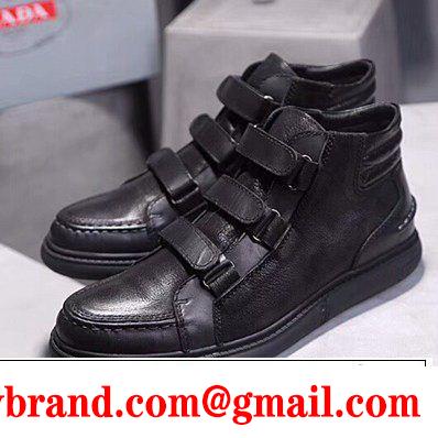 保温性の高い キレイめおしゃれ 2色選択可 プラダ PRADA 18ＳＳ美品 ハイトップシューズ