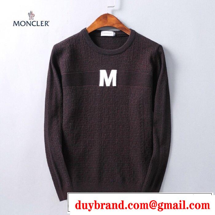 モンクレール コピーMONCLERニットセータークルーネックシンプルカジュアル無地トップス長袖全3色秋冬数量限定得価