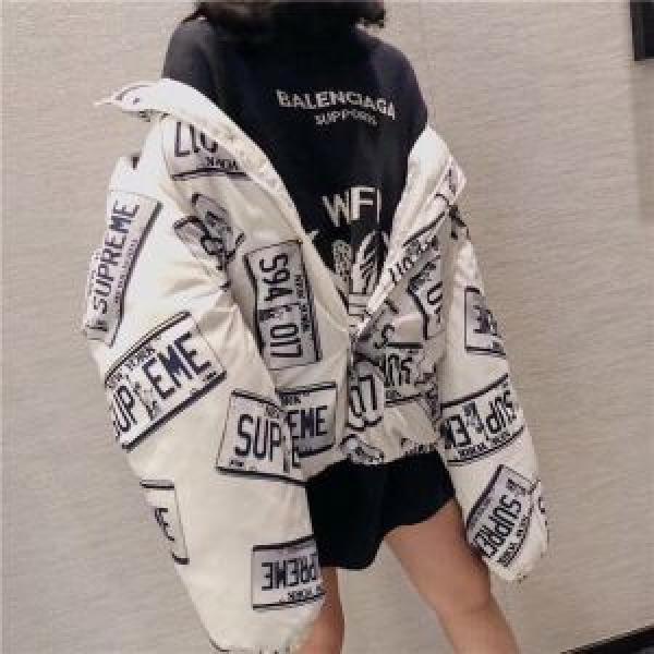Lý tưởng cho việc ra ngoài vào mùa thu tối cao 17FW biển số Puffy Jacket Supreme Supreme Multcolor Pursuit